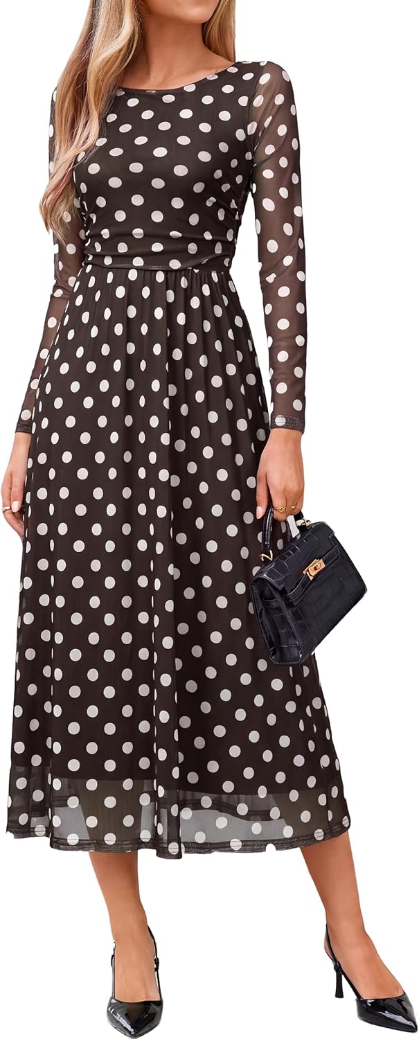 Simplee Womens Fall Floral Long Sleeve Cocktail Wedding Guest Maxi Dress | Elegant Semi Formal, Winter Holiday Party, A Line Flowy, Boho Long Dress, Ruched High Waist, Boat Neck, Elastic Mesh