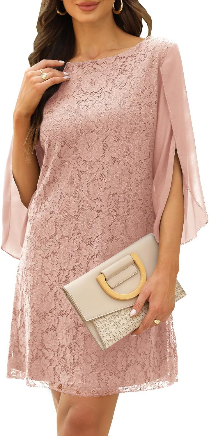 COOAN Wedding Guest Cocktail & Formal Dresses for Women - Lace Sequin Dress